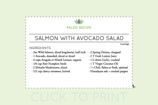 Live to 110 Paleo Recipe | Salmon with Avocado Salad