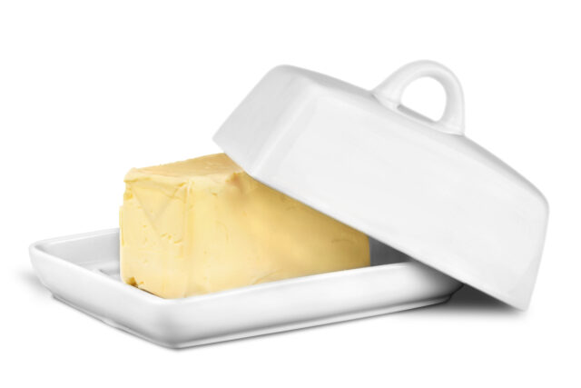 Butter on butter dish